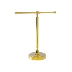 Allied Brass Retro Wave Polished Brass Freestanding Towel Rack