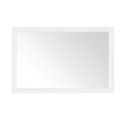 46.00 In. W X 30.00 In. H Framed Rectangular Bathroom Vanity Mirror In White