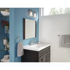 Moen Oxby Spot Resist Brushed Nickel 2-handle 4-in Centerset WaterSense Bathroom Sink Faucet With Drain -Household Items Sales 026508262924 05103529 1800x1800