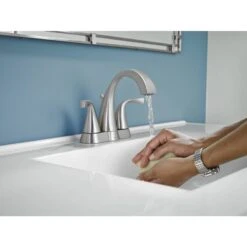Moen Oxby Spot Resist Brushed Nickel 2-handle 4-in Centerset WaterSense Bathroom Sink Faucet With Drain -Household Items Sales 026508262924 05103535 1800x1800