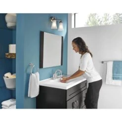 Moen Oxby Spot Resist Brushed Nickel 2-handle 4-in Centerset WaterSense Bathroom Sink Faucet With Drain -Household Items Sales 026508262924 05103536 1800x1800