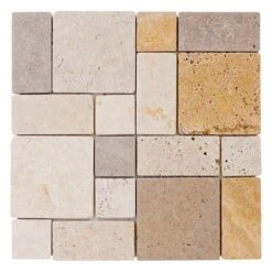 Jeffrey Court Brick Medley 12 In. X 12 In. X 9 Mm Honed Travertine Mosaic Floor And Wall Tile