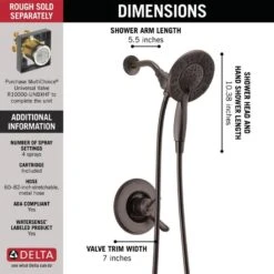 Delta Linden Venetian Bronze 1-Handle Shower Faucet -Household Items Sales 034449655774 05478141 1800x1800