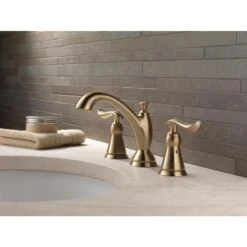 Delta Linden Champagne Bronze 2-handle Widespread WaterSense Bathroom Sink Faucet With Drain -Household Items Sales 034449655903 05430018 1800x1800