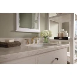 Delta Linden Champagne Bronze 2-handle Widespread WaterSense Bathroom Sink Faucet With Drain -Household Items Sales 034449655903 09870302 1800x1800