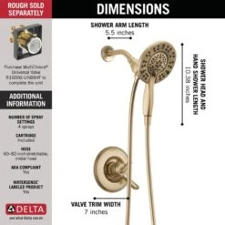Delta Linden Champagne Bronze 1-Handle Shower Faucet -Household Items Sales 034449655972 09670790 1800x1800