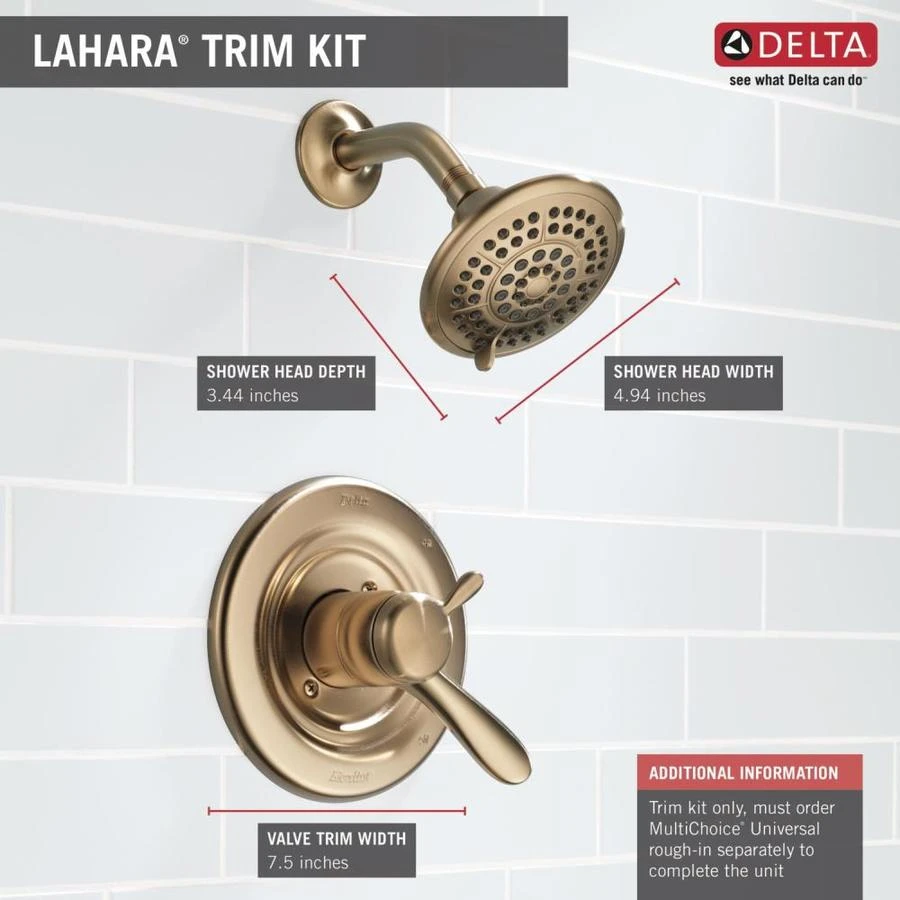 Delta Lahara Champagne Bronze 1-Handle Shower Faucet 4 Delta Lahara Champagne Bronze 1-Handle Shower Faucet - Image 2