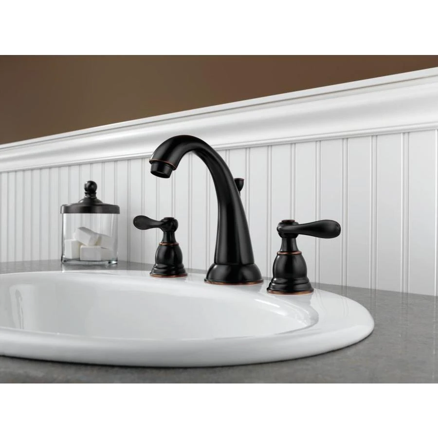 Delta Windemere Oil-Rubbed Bronze 2-handle Widespread WaterSense Bathroom Sink Faucet With Drain 5 Delta Windemere Oil-Rubbed Bronze 2-handle Widespread WaterSense Bathroom Sink Faucet With Drain - Image 3