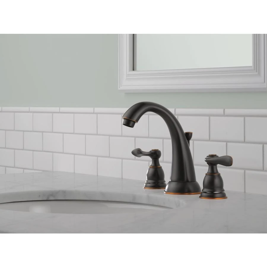 Delta Windemere Oil-Rubbed Bronze 2-handle Widespread WaterSense Bathroom Sink Faucet With Drain 3 Delta Windemere Oil-Rubbed Bronze 2-handle Widespread WaterSense Bathroom Sink Faucet With Drain