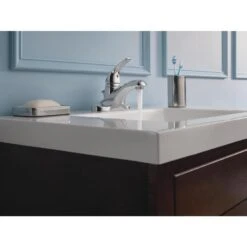 Delta Foundations Chrome 1-handle 4-in Centerset WaterSense Bathroom Sink Faucet With Drain