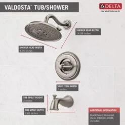 Delta Valdosta With H2Okinetic Technology Spotshield Brushed Nickel 1-Handle Bathtub And Shower Faucet With Valve 12 Delta Valdosta With H2Okinetic Technology Spotshield Brushed Nickel 1-Handle Bathtub And Shower Faucet With Valve -Household Items Sales 034449826136 05466327 1800x1800