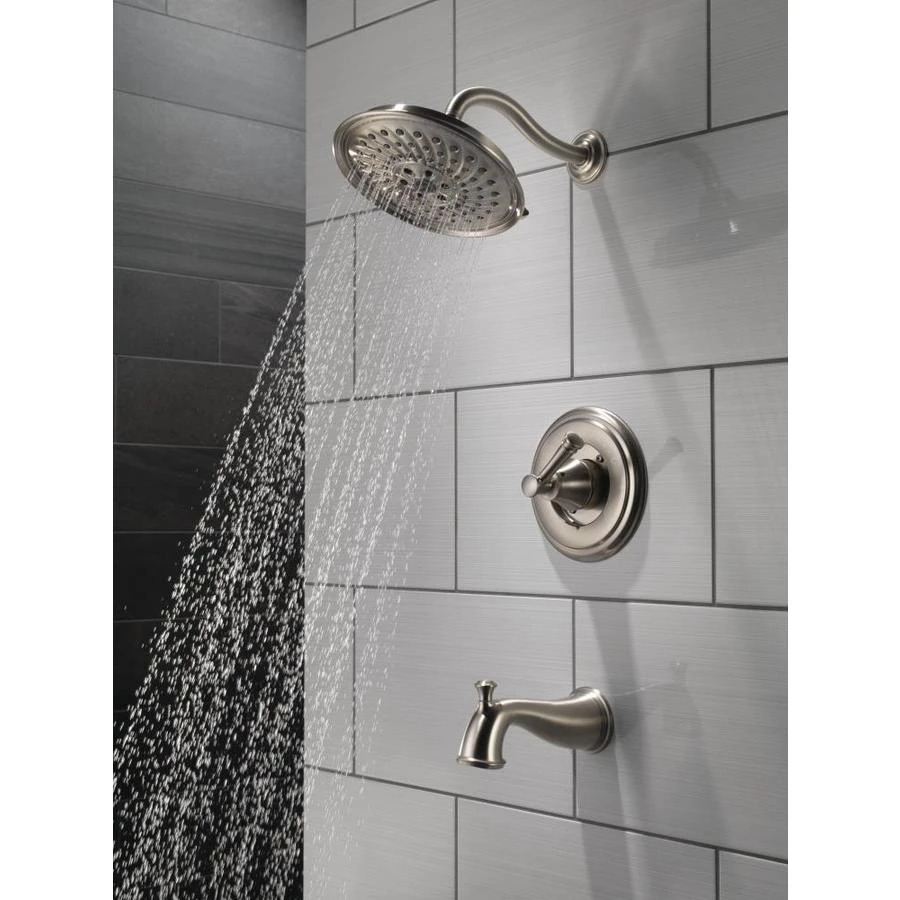 Delta Valdosta With H2Okinetic Technology Spotshield Brushed Nickel 1-Handle Bathtub And Shower Faucet With Valve 7 Delta Valdosta With H2Okinetic Technology Spotshield Brushed Nickel 1-Handle Bathtub And Shower Faucet With Valve - Image 5