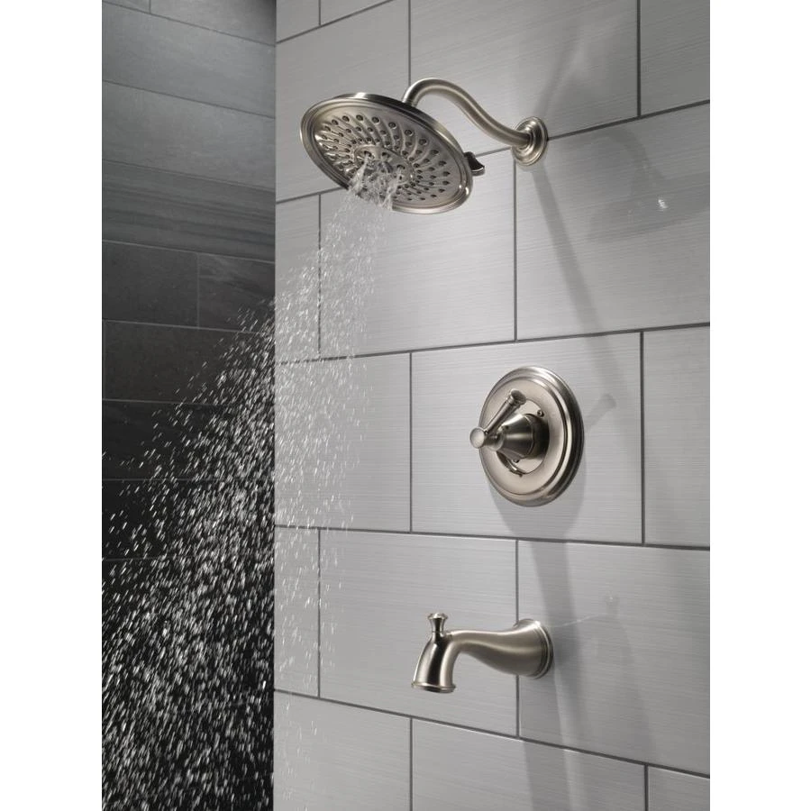 Delta Valdosta With H2Okinetic Technology Spotshield Brushed Nickel 1-Handle Bathtub And Shower Faucet With Valve 8 Delta Valdosta With H2Okinetic Technology Spotshield Brushed Nickel 1-Handle Bathtub And Shower Faucet With Valve - Image 6