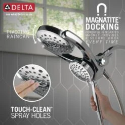 Delta Universal Showering Components Chrome 4-Spray Dual Shower Head 1.75-GPM (6.6-LPM) -Household Items Sales 034449913638 12062836 1800x1800