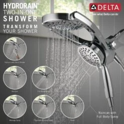 Delta Universal Showering Components Chrome 4-Spray Dual Shower Head 1.75-GPM (6.6-LPM) -Household Items Sales 034449913638 12062837 1800x1800