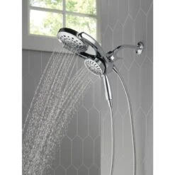 Delta Universal Showering Components Chrome 4-Spray Dual Shower Head 1.75-GPM (6.6-LPM) -Household Items Sales 034449913638 12062842 1800x1800