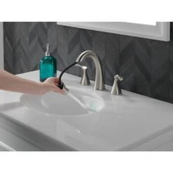 Delta Sandover Spotshield Brushed Nickel 2-handle Widespread WaterSense Bathroom Sink Faucet With Drain -Household Items Sales 034449928960 11982628 1800x1800