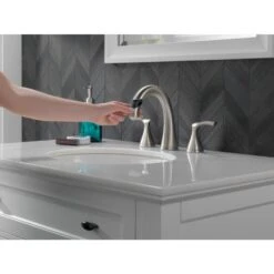 Delta Sandover Spotshield Brushed Nickel 2-handle Widespread WaterSense Bathroom Sink Faucet With Drain -Household Items Sales 034449928960 11982629 1800x1800