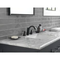 Delta Flynn Matte Black 2-handle Widespread WaterSense Bathroom Sink Faucet With Drain -Household Items Sales 034449932264 16860237 1800x1800
