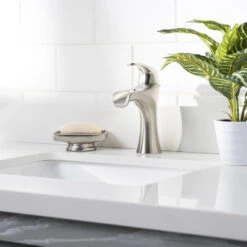 Pfister Jaida Brushed Nickel 1-handle Single Hole/4-in Centerset WaterSense Bathroom Sink Faucet With Drain -Household Items Sales 038877604090 11509127 1800x1800