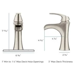 Pfister Jaida Brushed Nickel 1-handle Single Hole/4-in Centerset WaterSense Bathroom Sink Faucet With Drain -Household Items Sales 038877604090 14938017 1800x1800