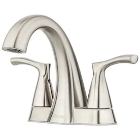 Pfister Masey Brushed Nickel 2-Handle 4-in Centerset WaterSense Bathroom Sink Faucet With Drain 3 Pfister Masey Brushed Nickel 2-Handle 4-in Centerset WaterSense Bathroom Sink Faucet With Drain