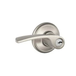 Schlage F51 Merano Merano Satin Nickel Reversible Keyed Entry Door Handle