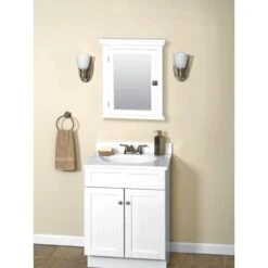 Zenna Home 22.38-in X 27.19-in Rectangle Surface Mirrored Medicine Cabinet -Household Items Sales 043197116055 12266207 1800x1800