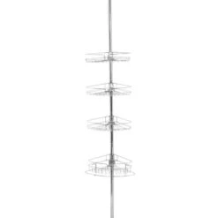 Zenith 97-in H Steel Chrome Tension Pole Freestanding Shower Caddy -Household Items Sales 043197133120 16801205 1800x1800