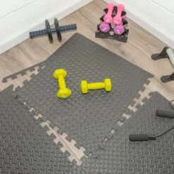 Multipurpose Interlocking EVA Foam Anti-Fatigue Exercise Puzzle Mat Tiles, (24 Sq. Ft. , 6 Tiles)