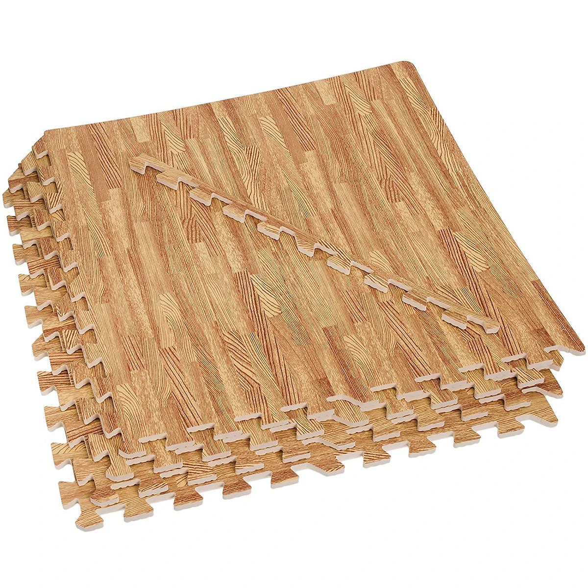 Clevr EVA Foam Interlocking Floor Mat, Light Wood, 25 Pcs, 100 Sq. Ft. 9 Clevr EVA Foam Interlocking Floor Mat, Light Wood, 25 Pcs, 100 Sq. Ft. - Image 7