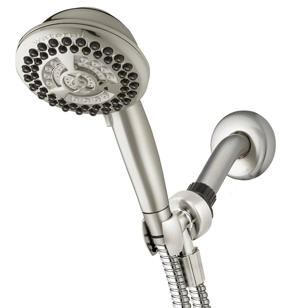 9-Spray 4.5 In. Single Wall Mount Low Flow Handheld Adjustable Shower Head In Brushed Nickel 3 9-Spray 4.5 In. Single Wall Mount Low Flow Handheld Adjustable Shower Head In Brushed Nickel