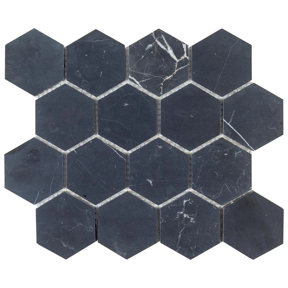 Jeffrey Court Dream Hex White 10.875 In. X 9.5 In. X 8 Mm Honed Natural Stone Mosaic Floor And Wall Tile 7 Jeffrey Court Dream Hex White 10.875 In. X 9.5 In. X 8 Mm Honed Natural Stone Mosaic Floor And Wall Tile - Image 5