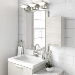 Style Selections Acadia 12-in W X 20-in H X 6.93-in D White Bathroom Wall Cabinet