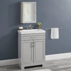 Style Selections 19.5-in X 23.7-in Rectangle Surface Mirrored Medicine Cabinet -Household Items Sales 094803166704 15525487 1800x1800