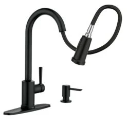 Indi Single-Handle Pull-Down Sprayer Kitchen Faucet With Reflex And Power Clean In Matte Black -Household Items Sales 0f7ef8b6b3e9dbfb4d749b6696de65e6 1800x1800