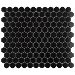 Merola Tile Metro Hex Matte Black 10-1/4 In. X 11-7/8 In. X 5 Mm Porcelain Mosaic Tile (8.65 Sq. Ft. /Case)