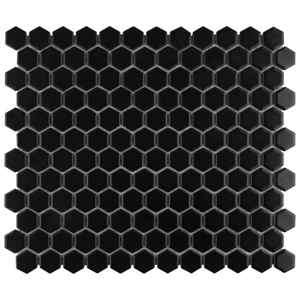 Merola Tile Metro Hex Matte Black 10-1/4 In. X 11-7/8 In. X 5 Mm Porcelain Mosaic Tile (8.65 Sq. Ft. /Case) 3 Merola Tile Metro Hex Matte Black 10-1/4 In. X 11-7/8 In. X 5 Mm Porcelain Mosaic Tile (8.65 Sq. Ft. /Case)