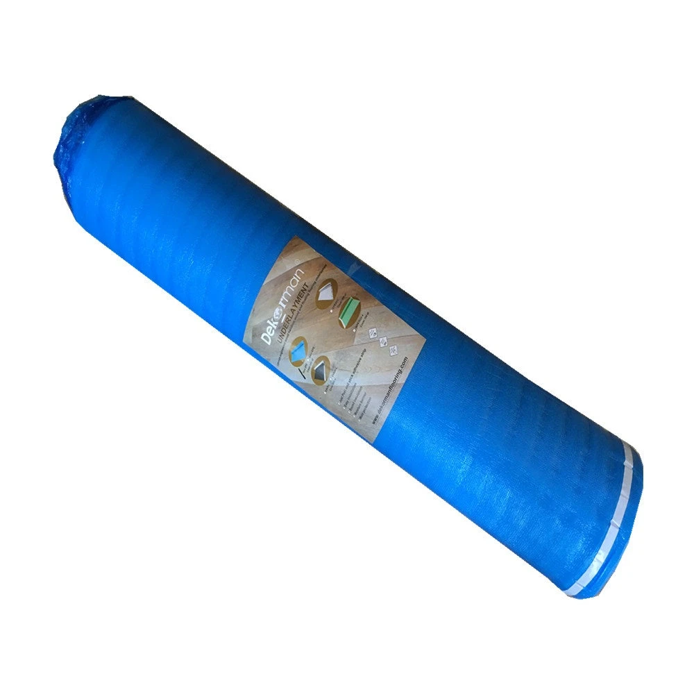 Dekorman 2mm Thick 2-N-1 Moisture Barrier Blue Foam Underlayment(#2BF1) 2 Mm T X 3.3 Ft. W X 30.25 Ft. L (100 Sq. Ft. / Roll) 3 Dekorman 2mm Thick 2-N-1 Moisture Barrier Blue Foam Underlayment(#2BF1) 2 Mm T X 3.3 Ft. W X 30.25 Ft. L (100 Sq. Ft. / Roll)