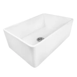 Ruvati Fiamma 33-in X 20-in White Single Bowl Drop-In Apron Front/Farmhouse Residential Kitchen Sink
