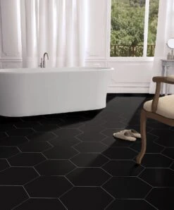 Opal Black Porcelain Tile 10 Opal Black Porcelain Tile -Household Items Sales 100888619 vendor0918 opal black hexagon porcelain tile bathroom room 1800x1800