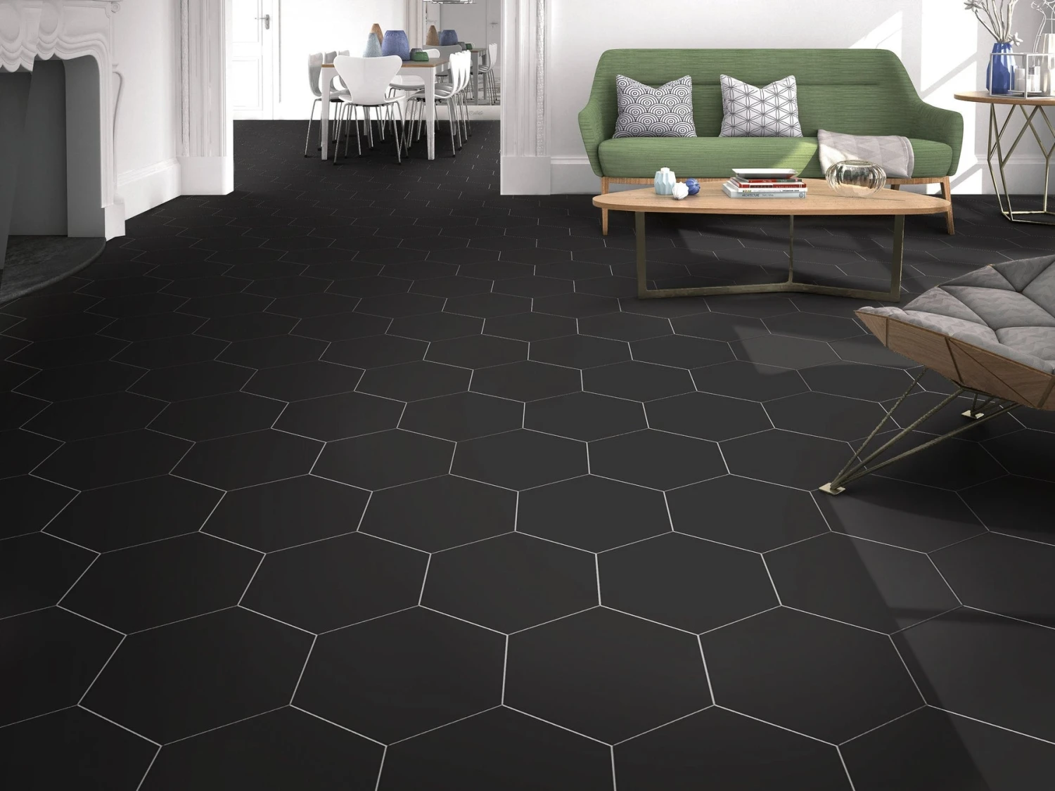 Opal Black Porcelain Tile 6 Opal Black Porcelain Tile - Image 5