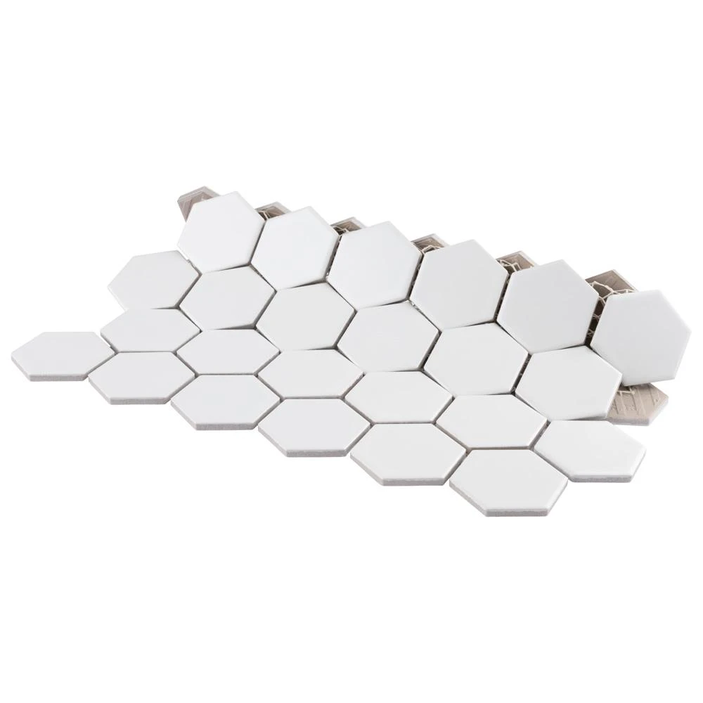Merola Tile Metro Hex 2 In. Matte White 11-1/8 In. X 12-5/8 In. X 6 Mm Porcelain Mosaic Tile (9.96 Sq. Ft. / Case) 12 Merola Tile Metro Hex 2 In. Matte White 11-1/8 In. X 12-5/8 In. X 6 Mm Porcelain Mosaic Tile (9.96 Sq. Ft. / Case) - Image 10