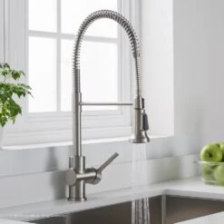Britt Single Handle Commercial Kitchen Faucet With Dual Function Sprayhead In All-Brite Spot Free Stainless Steel Finish -Household Items Sales 115962c356740e6b7c3b0af834dba3b9 1800x1800