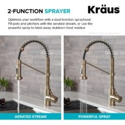 Single-Handle Pull-Down Kitchen Faucet With Dual Function Sprayhead In Spot Free Antique Champagne Bronze/Matte Black -Household Items Sales 11b34ccb818a54cf22de7e98820b3312 1800x1800