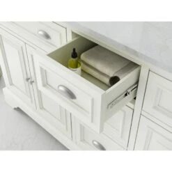 Sadie 67 In. W X 21.5 In. D Vanity In Matte Pearl With Marble Vanity Top In Natural White With White Sink -Household Items Sales 187123ad3e1e16a12c08c32bd1c8418d 1800x1800