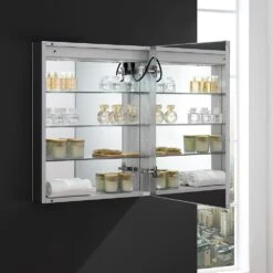 Spazio 24 In. W X 30 In. H Recessed Or Surface Mount Medicine Cabinet With LED Lighting, Mirror Defogger And Right Hinge 26 Spazio 24 In. W X 30 In. H Recessed Or Surface Mount Medicine Cabinet With LED Lighting, Mirror Defogger And Right Hinge -Household Items Sales 1df88e10020eb549fc2086f1945dbcc8 1800x1800