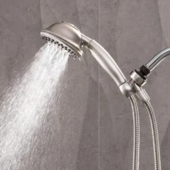9-Spray 4.5 In. Single Wall Mount Low Flow Handheld Adjustable Shower Head In Brushed Nickel 17 9-Spray 4.5 In. Single Wall Mount Low Flow Handheld Adjustable Shower Head In Brushed Nickel -Household Items Sales 2186dd7c068f40731032634e9c269cc6 1800x1800