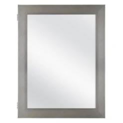 20 In. X 26 In. Recessed Or Surface Mount Framed Medicine Cabinet In Pewter