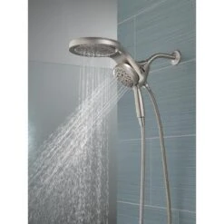HydroRain Two-in-One 5-Spray 6 In. Dual Wall Mount Fixed And Handheld H2Okinetic Shower Head In Stainless -Household Items Sales 23a0511e1416d6b4a9efd3eb91b6749c 014295a1 18a6 4952 9cac ae8c2147d35a 1800x1800
